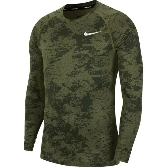 Nike Shirts Nike Pro Mens All Over Print Camouflage Long